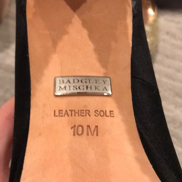 Badgley Mischka Satin Peeptoe Heels - Picture 4 of 5